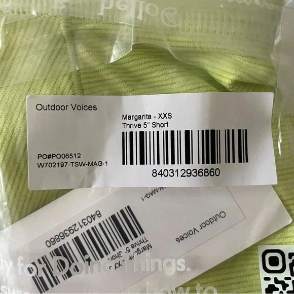 Outdoor Voices Thrive 5” Short XXS Margarita (Lt. Lime) Run Hike Media Pockets - Picture 11 of 11